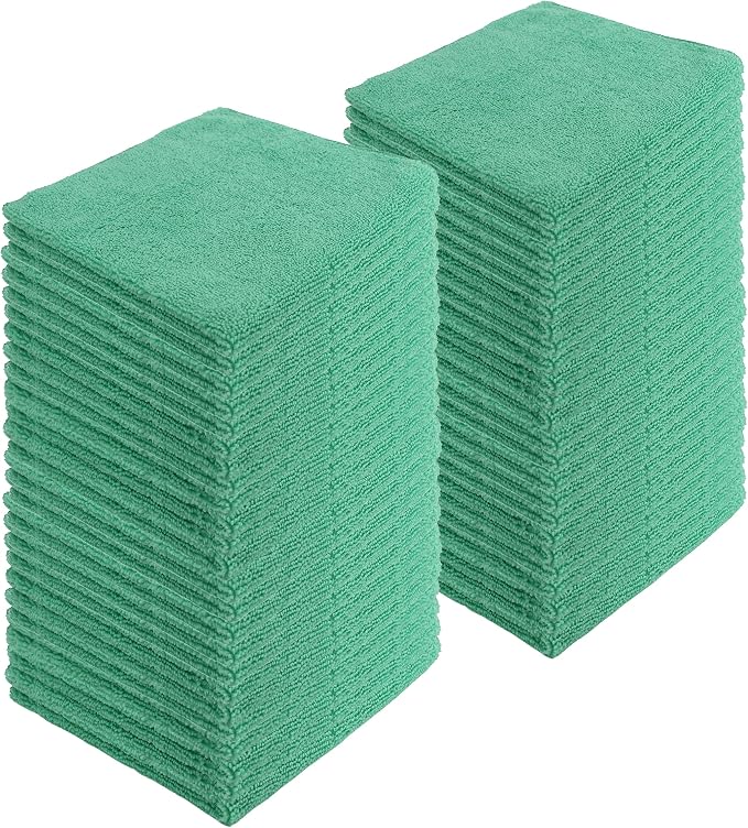 Microfiber Cleaning Cloths, 48 Pack, All-Purpose, Highly Absorbent, Washable by JDHomease