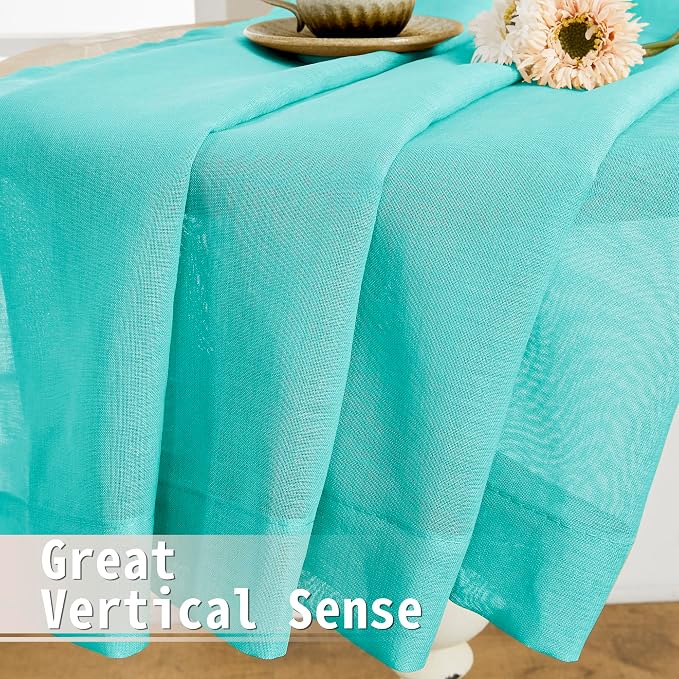 Tollpiz Small Sheer Door Curtain Closet Linen Textured Curtain Sheers Doorway - Image 6