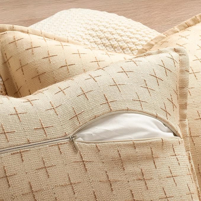 ZWJD Pillow Covers 26x26 Set of 2 Soft Polyester Textured Pillow Covers - Image 3