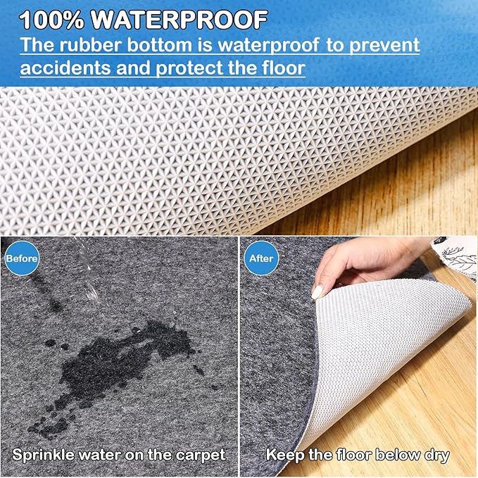 Non-Slip Rug Pads 10 x 14 ft, 100% Waterproof Extra Large Area Rugs Non Skid - Image 5