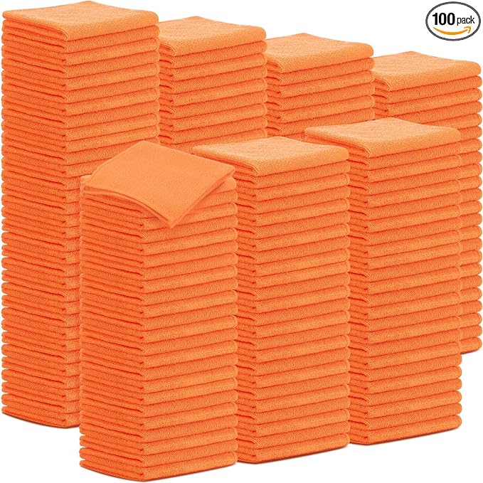 Tenare 100 Pack 12'' x 12'' Microfiber Cleaning Cloths Reusable Cleaning Rags by Tenare