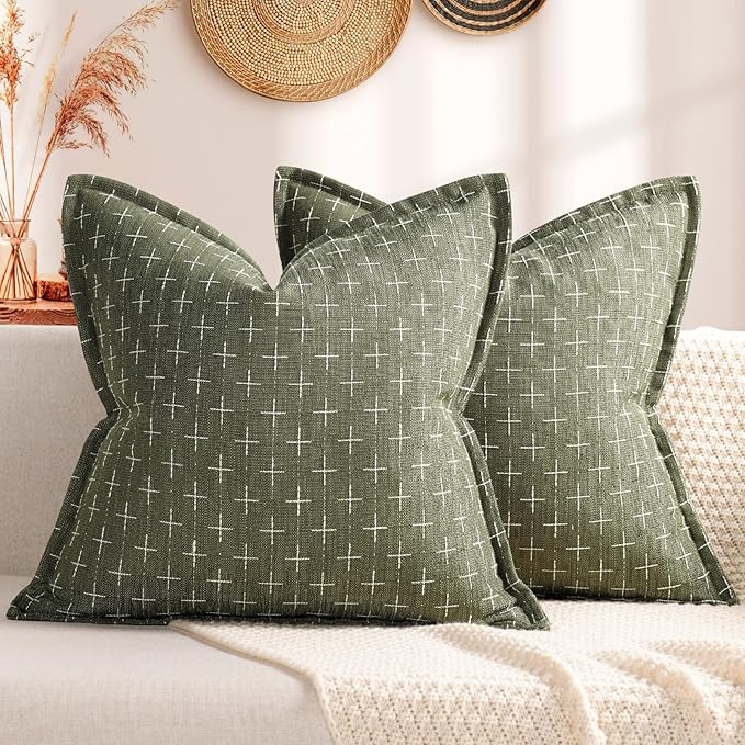 ZWJD Pillow Covers 18x18 Set of 2 Soft Polyester Textured Pillow Covers by ZWJD