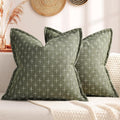 ZWJD Pillow Covers 18x18 Set of 2 Soft Polyester Textured Pillow Covers by ZWJD