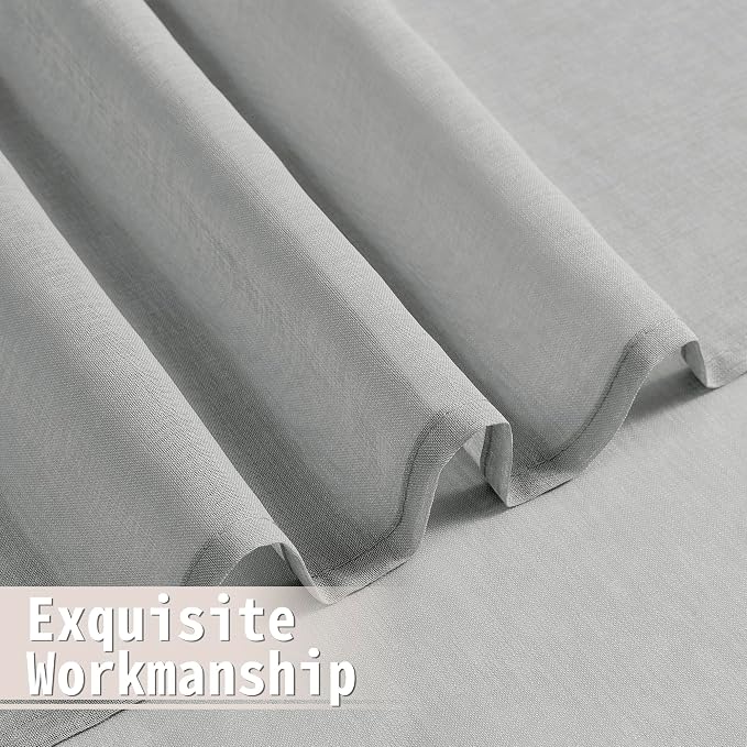 Tollpiz Sheer Curtain Closet Linen Textured Curtain Sheers Doorway Light - Image 8