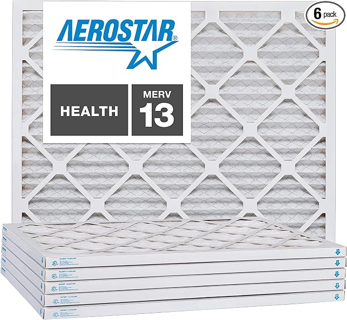 Aerostar 8x12x1 MERV 13, Pleated Air Filter, Box of 6, Made in the USA by AirFiltersDelivered