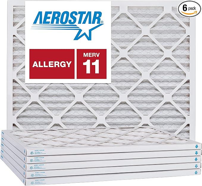 Aerostar 16 1/2x21 5/8x1 MERV 11 Pleated Air Filter, AC Furnace Air Filter by AirFiltersDelivered