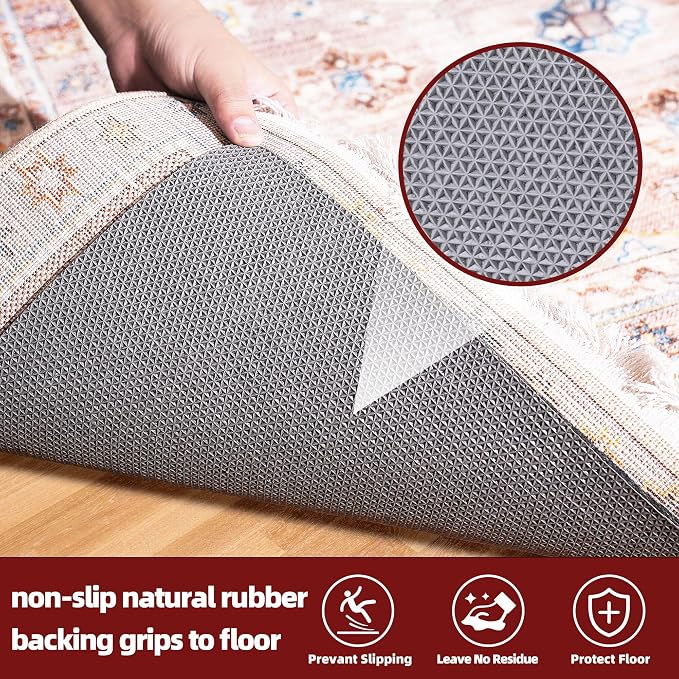 BAGAIL Felt and Natural Rubber Backing Rug Pads 1/8” Thick, Round 4 Feet Non - Image 4