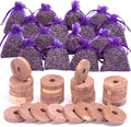 Pack of 30 Cedar Blocks and 16 Lavender Flower Sachets Craft Bag, Drawer by LavandeSurTerre