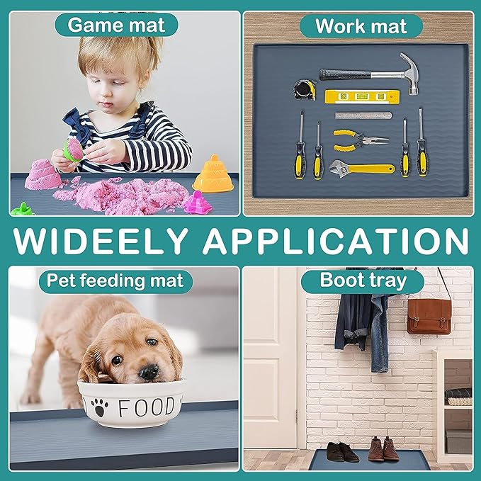 URMONA Waterproof Silicone Under Sink Mat 19'' x 12'' Shelf Liner - Image 6