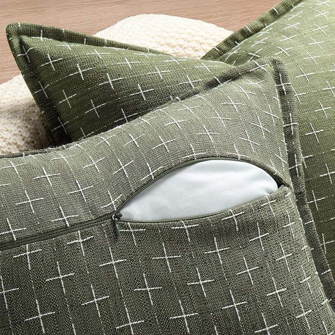 ZWJD Pillow Covers 22x22 Set of 2 Soft Polyester Textured Pillow Covers - Image 3