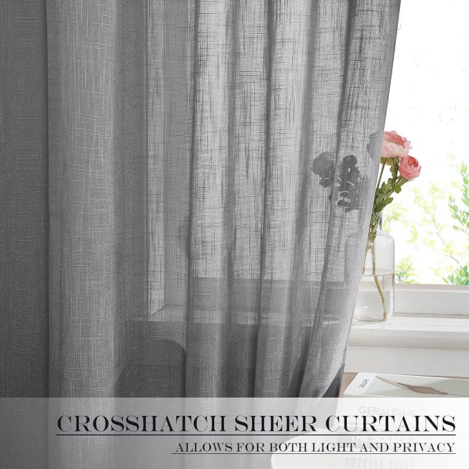 NICETOWN Semi Sheer Curtains 64 inches Long - Image 5