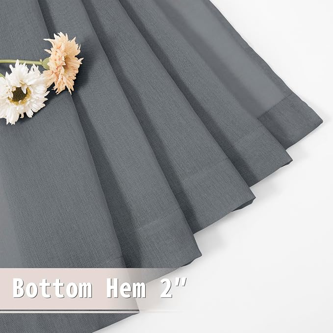 Tollpiz Small Sheer Door Curtain Closet Linen Textured Curtain Sheers Doorway - Image 7
