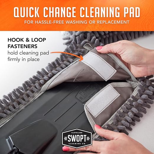SWOPT 18” Microfiber Dust Mop + 60" Steel Handle, Combo — Dust Mop Head - Image 7