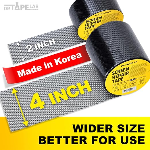 Grey Window Screen Repair Tape, 2 in X 15 FT, Screen Repair Kit - Image 2