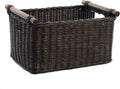 The Basket Lady Pole Handle Wicker Storage Basket, 16 in L x 12 in W x 8.25 in H by TheBasketLady