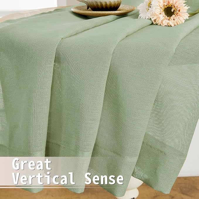 Tollpiz Short Sheer Door Curtain Closet Linen Textured Curtain Sheers Doorway - Image 6