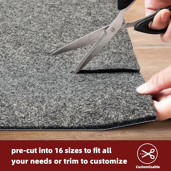 BAGAIL Felt and Natural Rubber Backing Rug Pads 1/4” Thick, 3 x 5 Ft Non Slip - Image 5