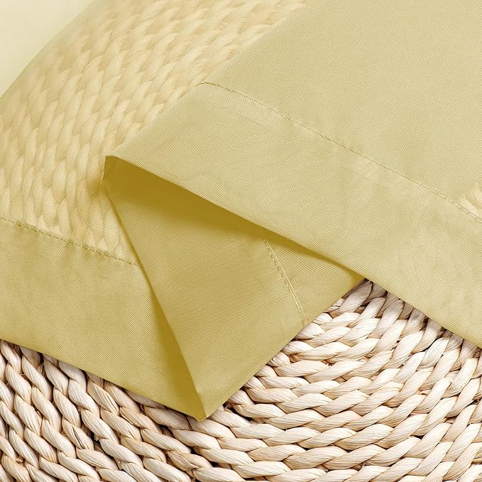 Chyhomenyc Yellow Sheer Curtains 30 inch Length 2 Panels, Light Filtering Voile - Image 6