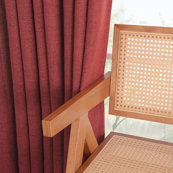 YoungsTex Red Linen Curtains 48 Inch Length - Image 7