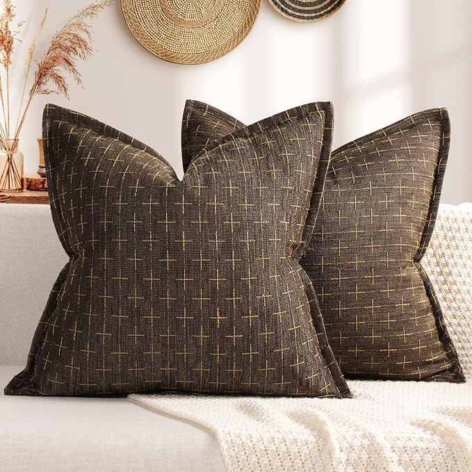 ZWJD Pillow Covers 26x26 Set of 2 Soft Polyester Textured Pillow Covers by ZWJD