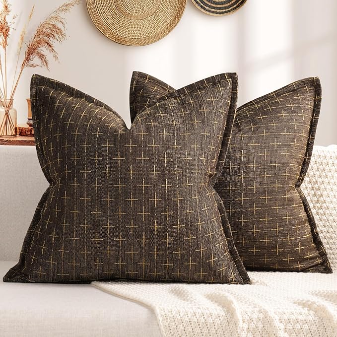 ZWJD Pillow Covers 20x20 Set of 2 Soft Polyester Textured Pillow Covers by ZWJD