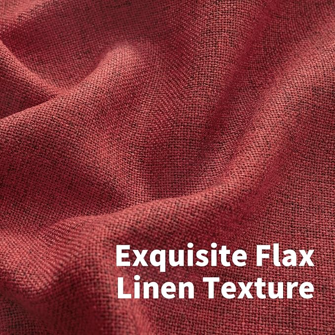 YoungsTex Red Linen Curtains 54 Inch Length - Image 4