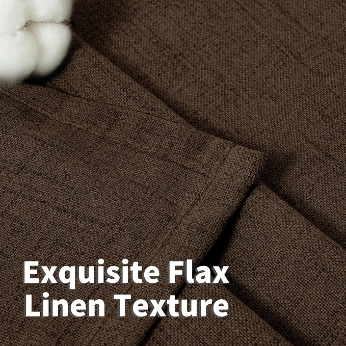 YoungsTex Brown Linen Curtains 40 Inch Length - Image 4