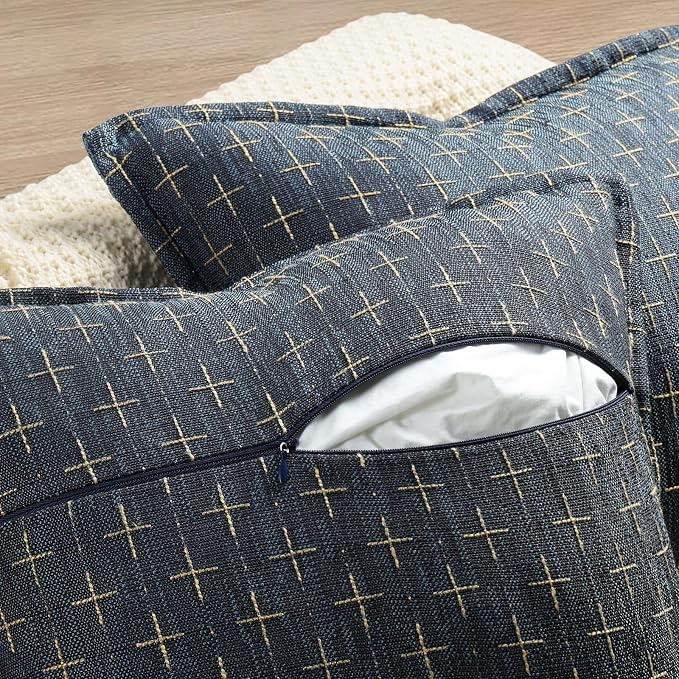 ZWJD Pillow Covers 16x16 Set of 2 Soft Polyester Textured Pillow Covers - Image 3