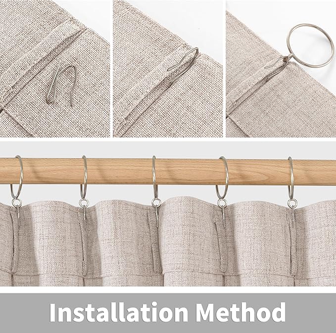 YoungsTex Natural Linen Curtains 95 Inches Long 2 Panels - Image 7