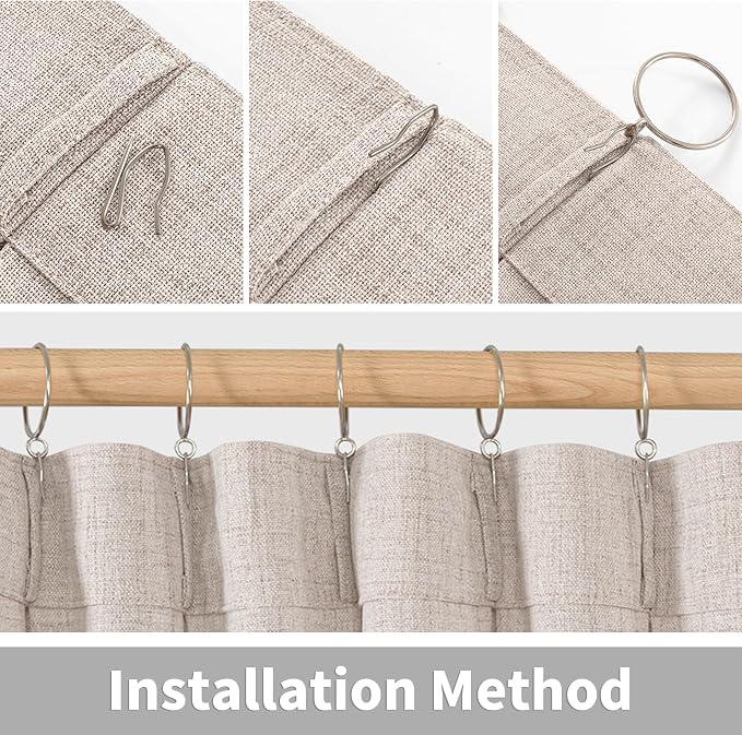 YoungsTex Natural Linen Curtains 40 Inch Length - Image 7