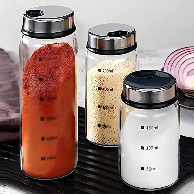 2 Piece 4-Neck Glass Seasoning Shakers - Image 4