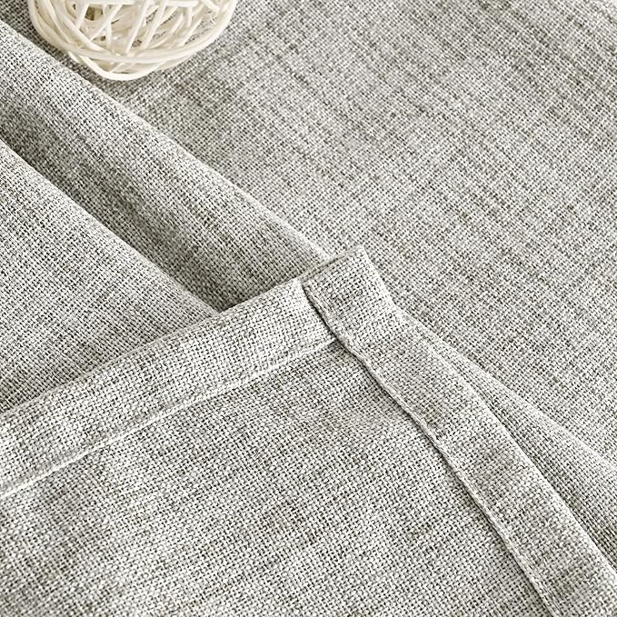 YoungsTex Dark Grey Linen Curtains 45 Inch Length - Image 4