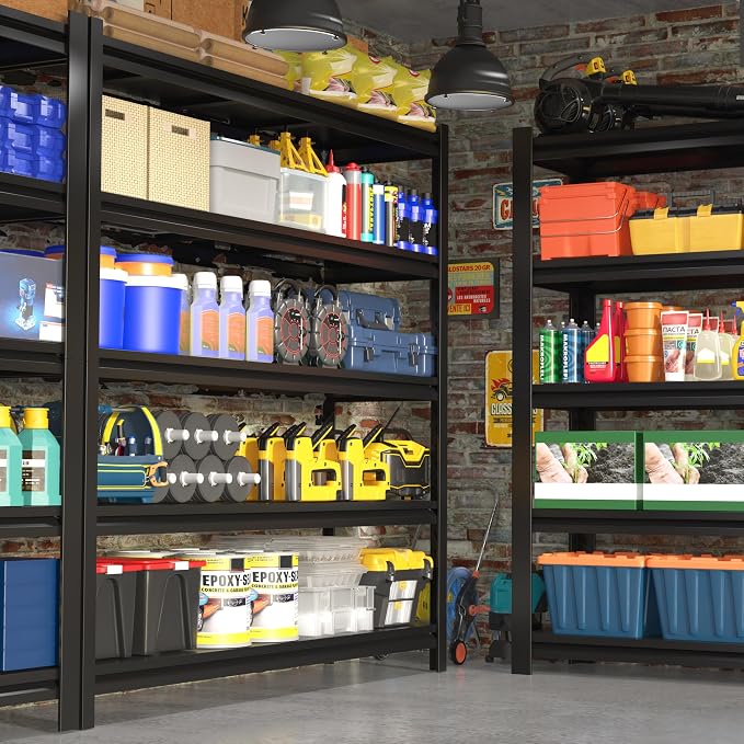 84“H Garage Shelving Heavy Duty Storage Shelves 3000 LBS Adjustable 5 Tier - Image 6