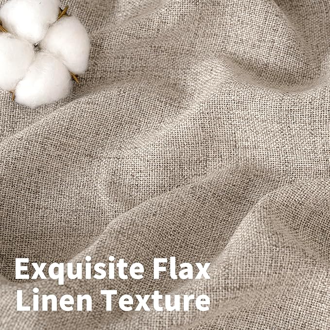 YoungsTex 90 Inch Length Linen Semi Sheer Curtains - Image 4