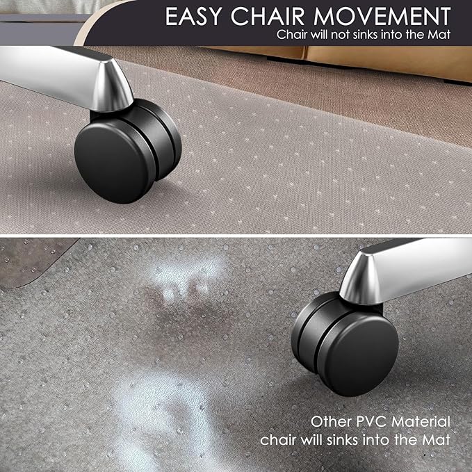 Kuyal Office Chair Mat for Carpet, 2 Pack 46x 55 Clear Heavy Duty Computer - Image 3