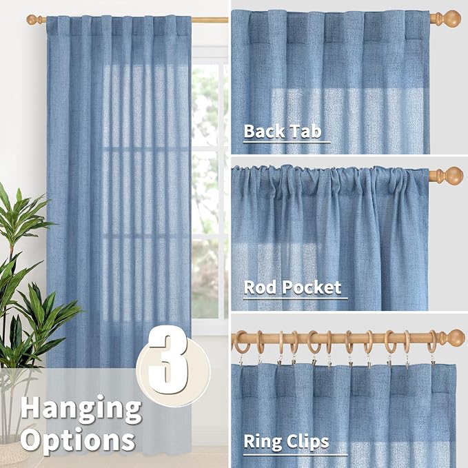 YoungsTex Denim Blue Curtains 72 Inches Long - Image 5