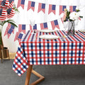 Patriotic Party Plaid Tablecloth Fabric by Essifunia