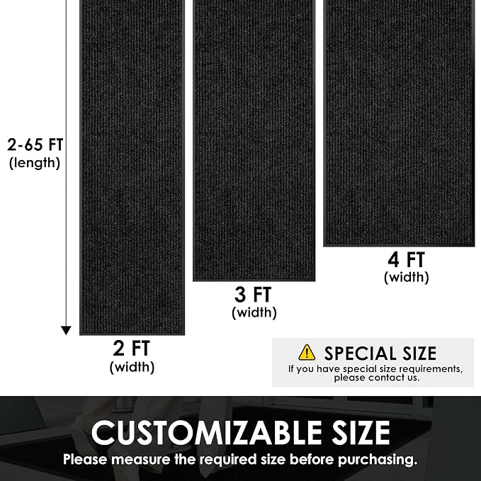3′ x 61′ Front Door Mat Indoor Outdoor Entrance, Commercial Floor Mat Heavy - Image 2