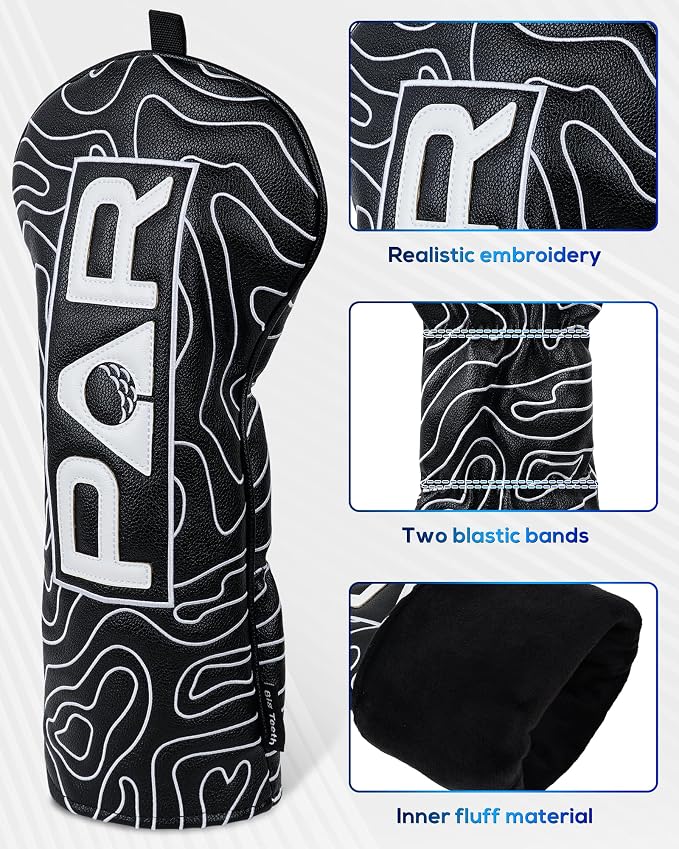 Big Teeth Golf Club Covers Full Set Driver Headcover Fairway Wood Hybrid Golf - Image 3