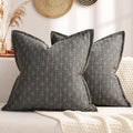 ZWJD Pillow Covers 22x22 Set of 2 Soft Polyester Textured Pillow Covers by ZWJD