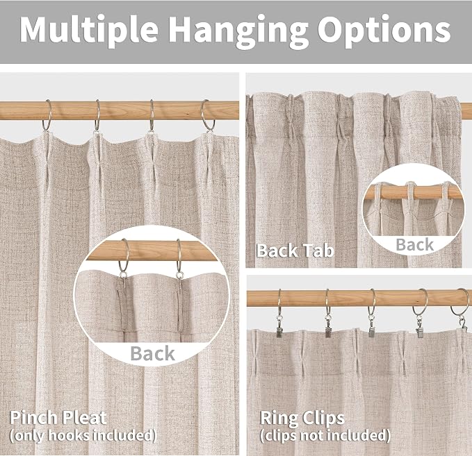 YoungsTex Natural Linen Curtains 72 Inch Length - Image 5