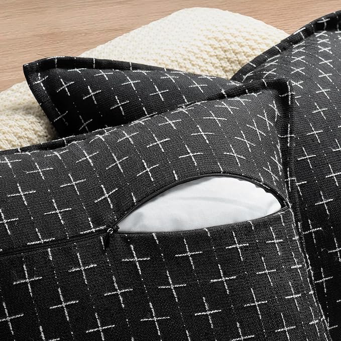 ZWJD Pillow Covers 18x18 Set of 2 Soft Polyester Textured Pillow Covers - Image 3