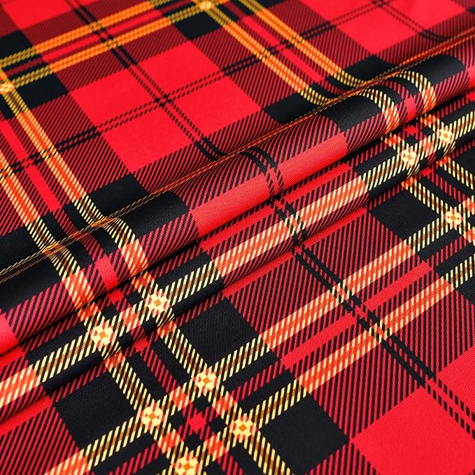 Tartan Waterproof Christmas Plaid Tablecloth Fabric - Image 7