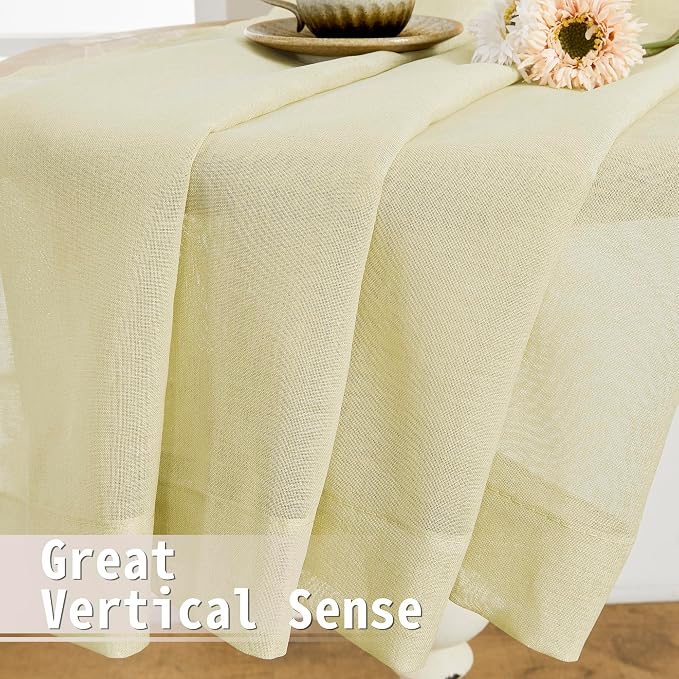 Tollpiz Small Sheer Door Curtain Closet Linen Textured Curtain Sheers Doorway - Image 6