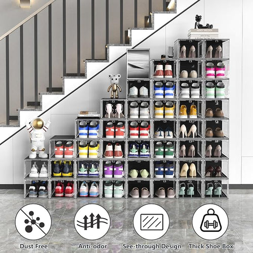 10 Pack Hard Sturdy Thickened Rigid XX Large Shoe Storage Organizer - Image 2