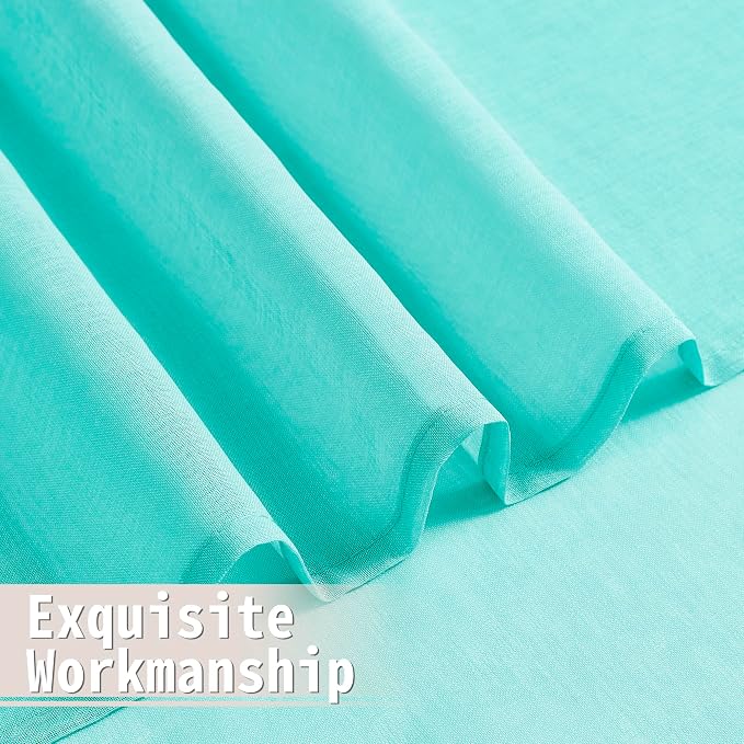 Tollpiz Sheer Door Curtains Closet Linen Textured Curtain Sheers Doorway Light - Image 8