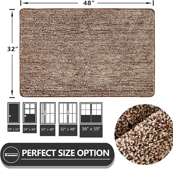 REFETONE Indoor Doormat, Front Door Mat 32"x48" Absorbent Rubber Backing Non - Image 2
