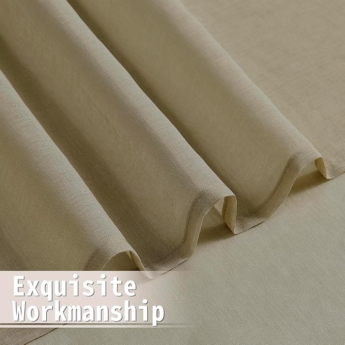 Tollpiz Sheer Linen Textured Curtain Sheers Doorway Light Filtering Voile - Image 8