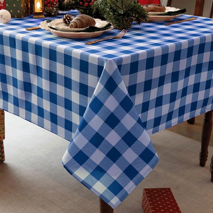 Waterproof Checkered Tablecloth Fabric by Essifunia