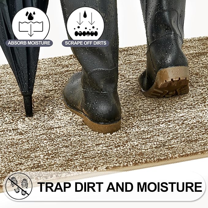 REFETONE Indoor Doormat, Front Door Mat 24"x36" Absorbent Rubber Backing Non - Image 5